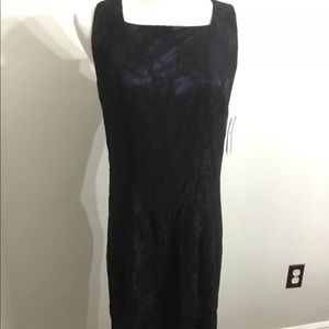 NWT ABstudio navy lace cocktail dress 12